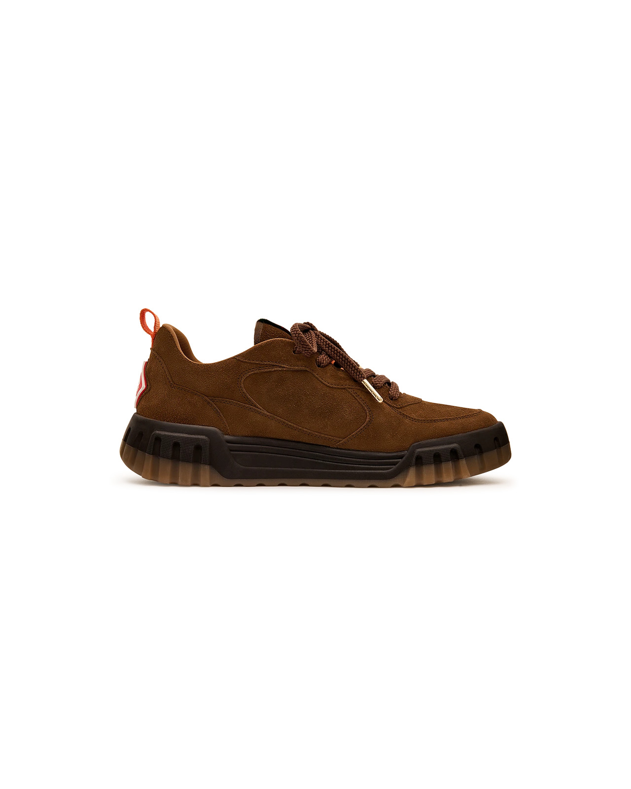 Women's Brown Suede Court Sneaker | Casablanca Paris - 2