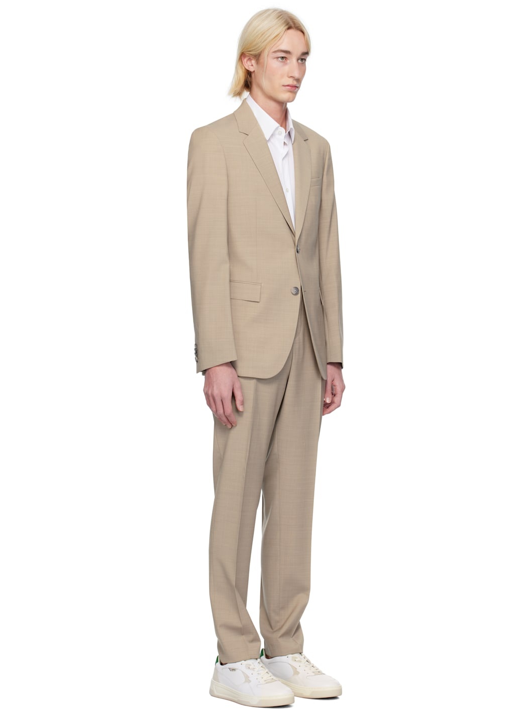 Beige Slim-Fit Suit - 2