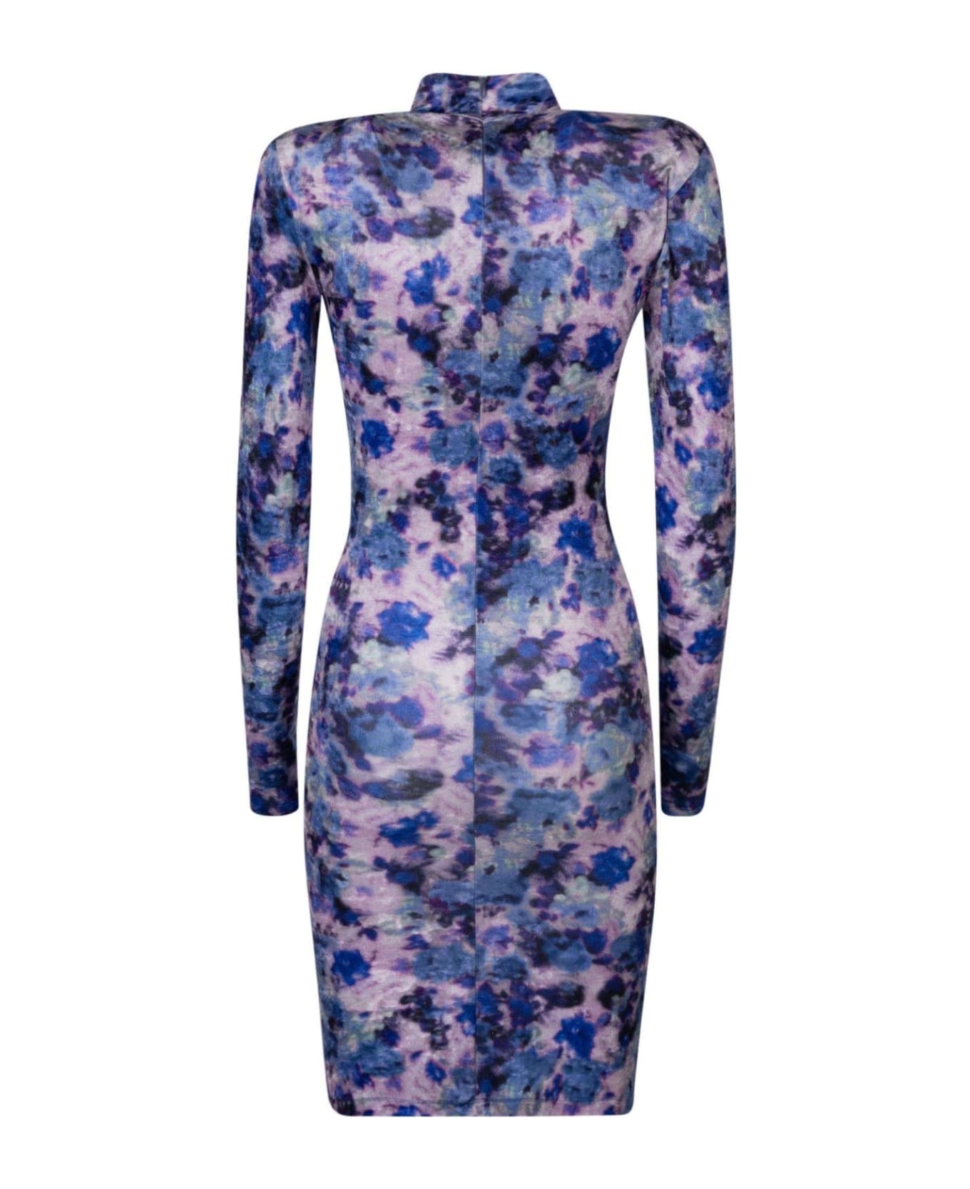 Printed Cut-out Detailed Mini Dress - 2