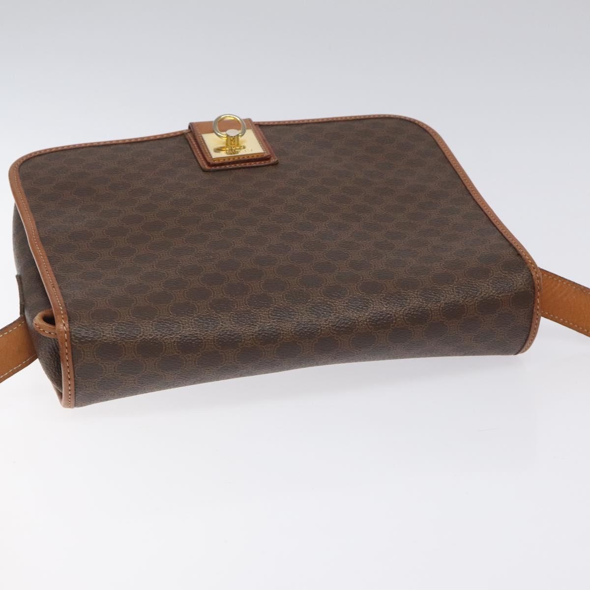 CELINE Macadam Canvas Shoulder Bag Pvc Leather Brown - 6