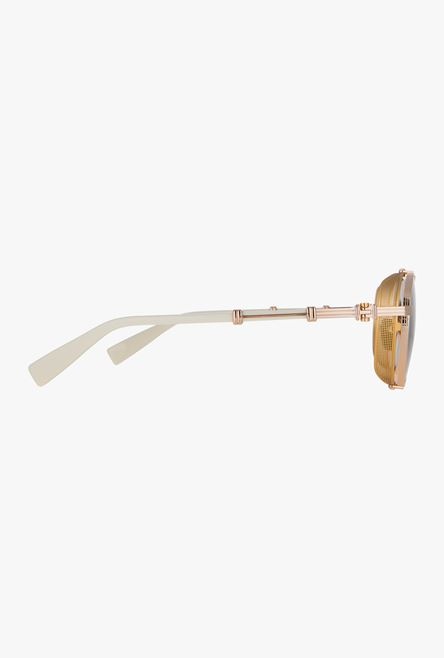 White and gold-tone titanium Brigade-I sunglasses - 3