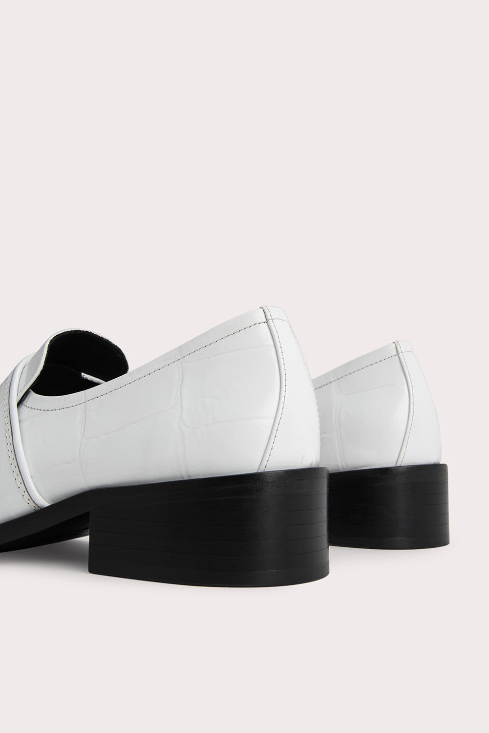 CYRIL WHITE MAXI CROCO EMBOSSED LEATHER - 5