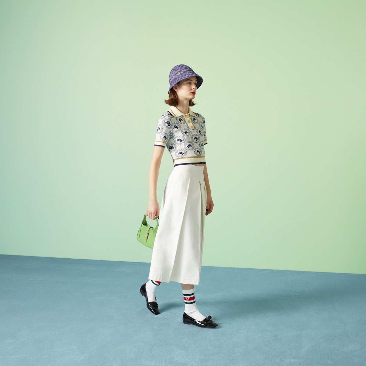 Cotton canvas skirt with pleats - 2