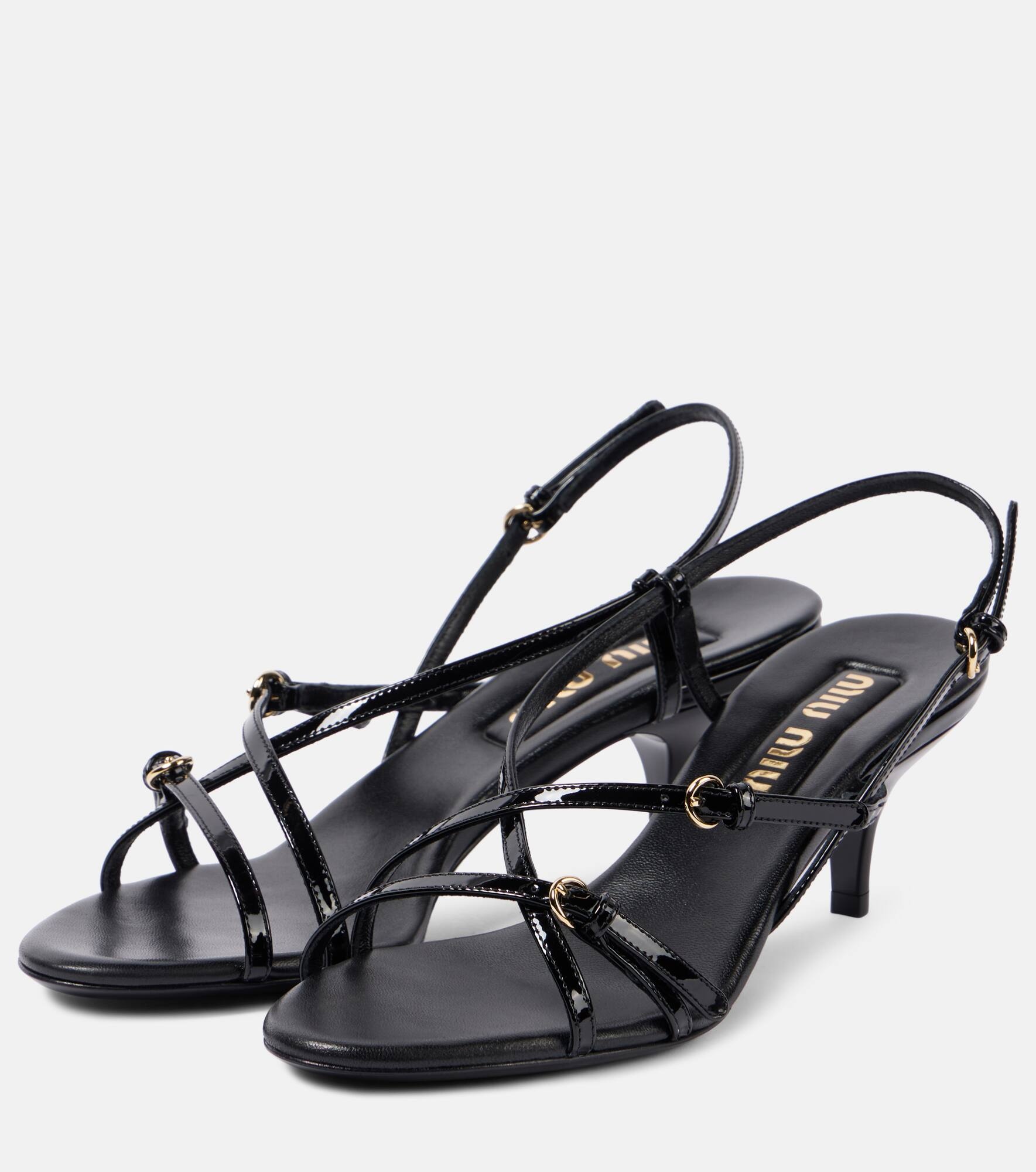 55 patent leather sandals - 4