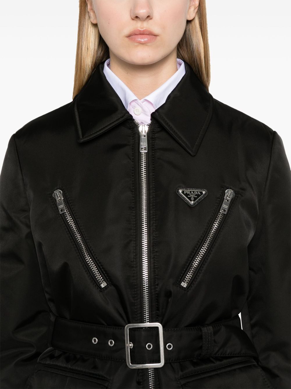 triangle-logo padded jacket - 5