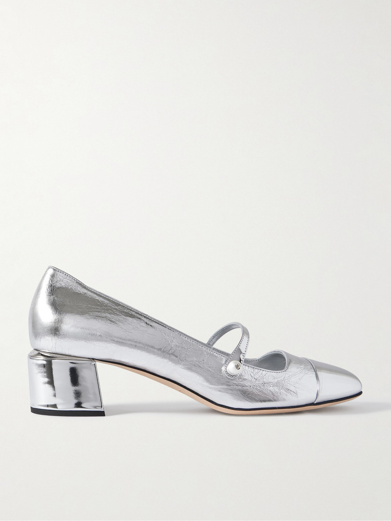 Elisa 45 Embellished Metallic Leather Mary Jane Pumps 1