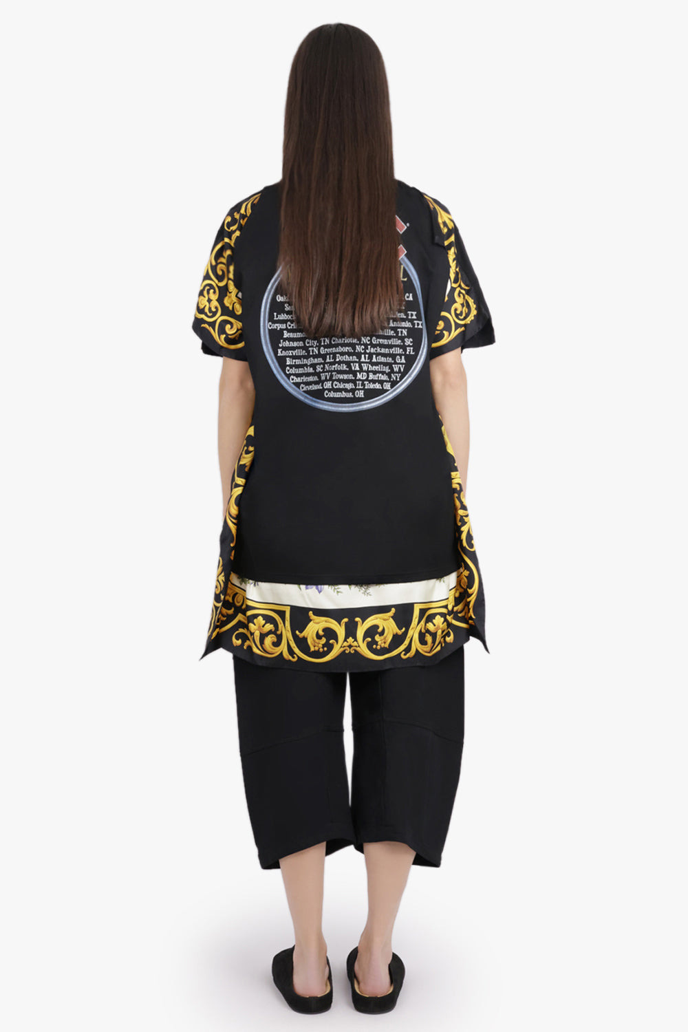 ACDC X VERSACE SCARF PANEL S/S T-SHIRT | BLACK/MULTI - 5