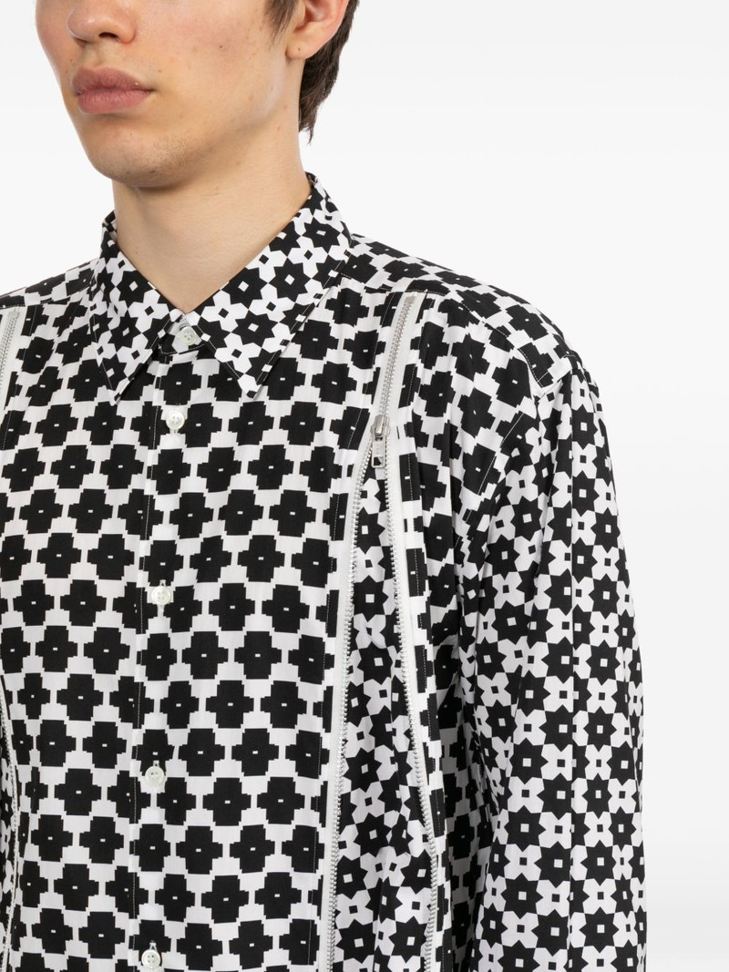 monogram pattern zip details shirt 5