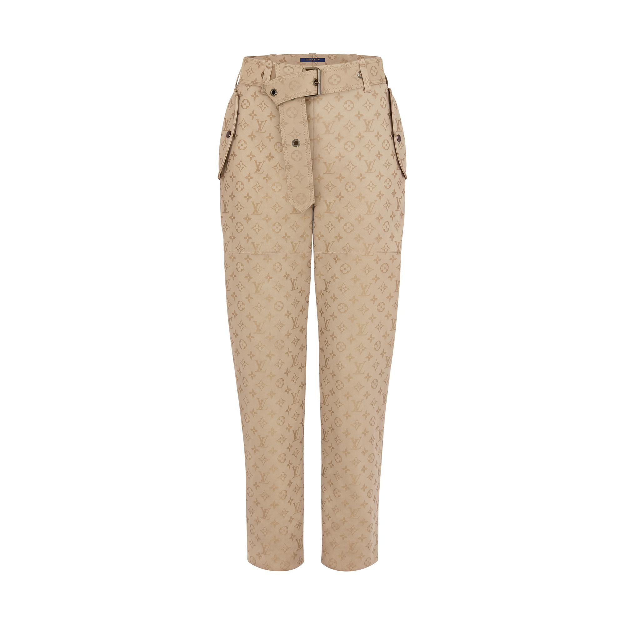 High-Waisted Carrot Pants in Monogram Jacquard  - 1