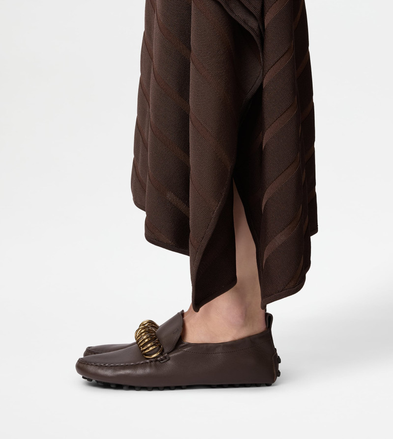 Tod's GOMMINO DRIVING SHOES IN LEATHER - BROWN outlook