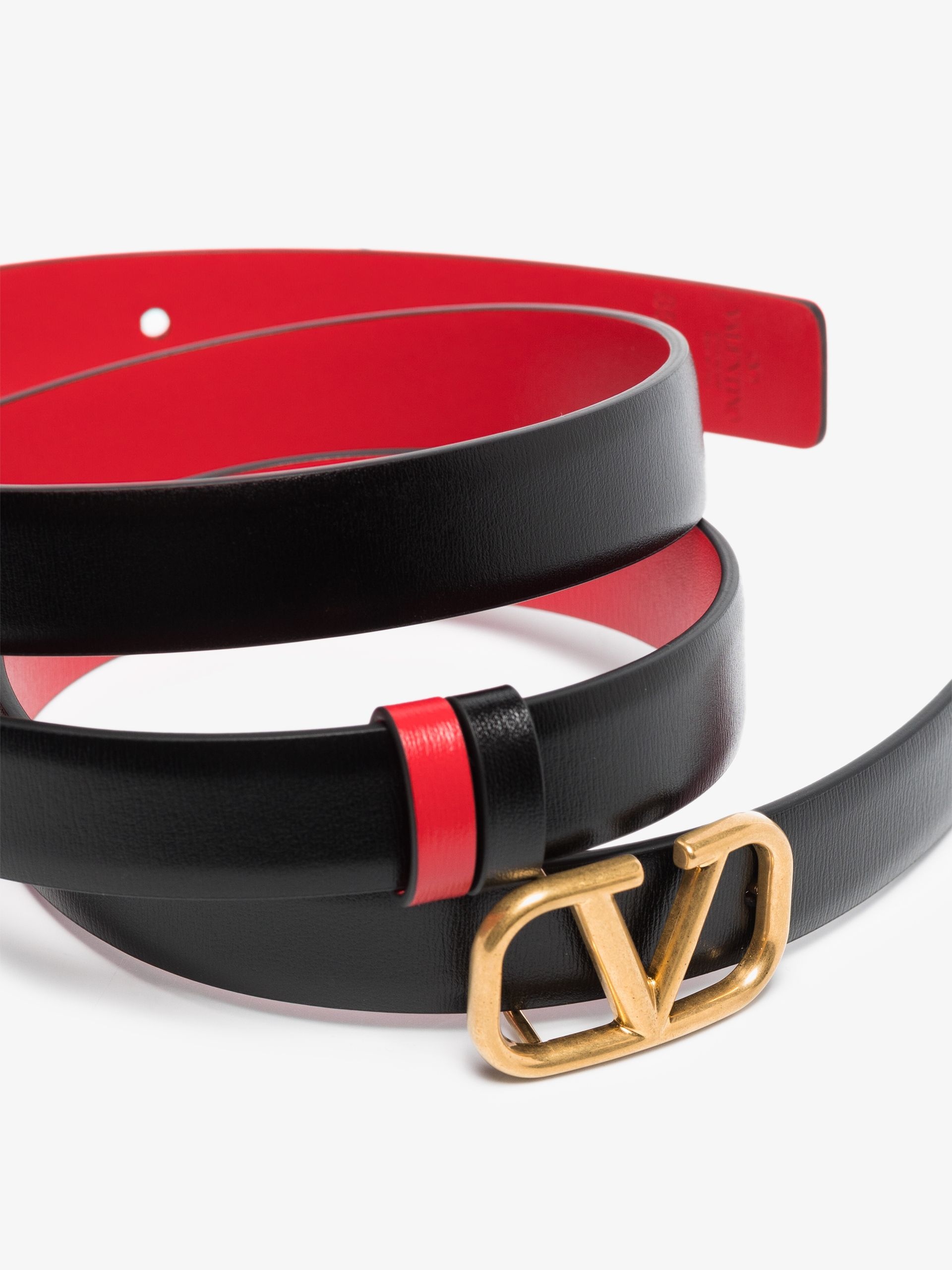 black VLogo Signature reversible leather belt - 3