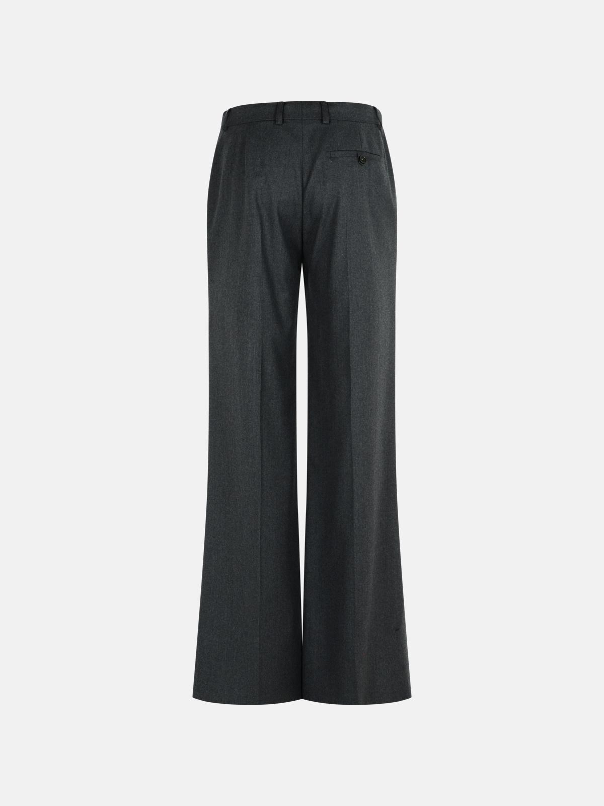 'FLARE' GREY WOOL PANTS CENERE - 3
