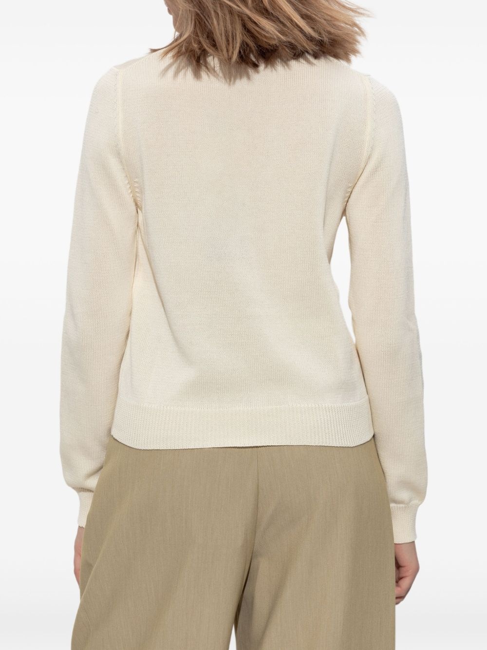 logo-embroidered cardigan - 4