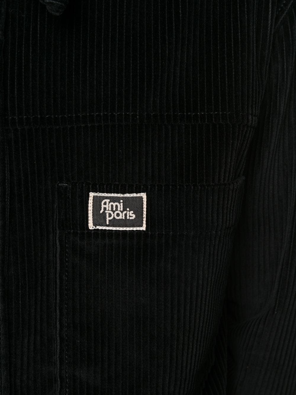 snap buttons overshirt patch pockets Ami Paris woven label - 5