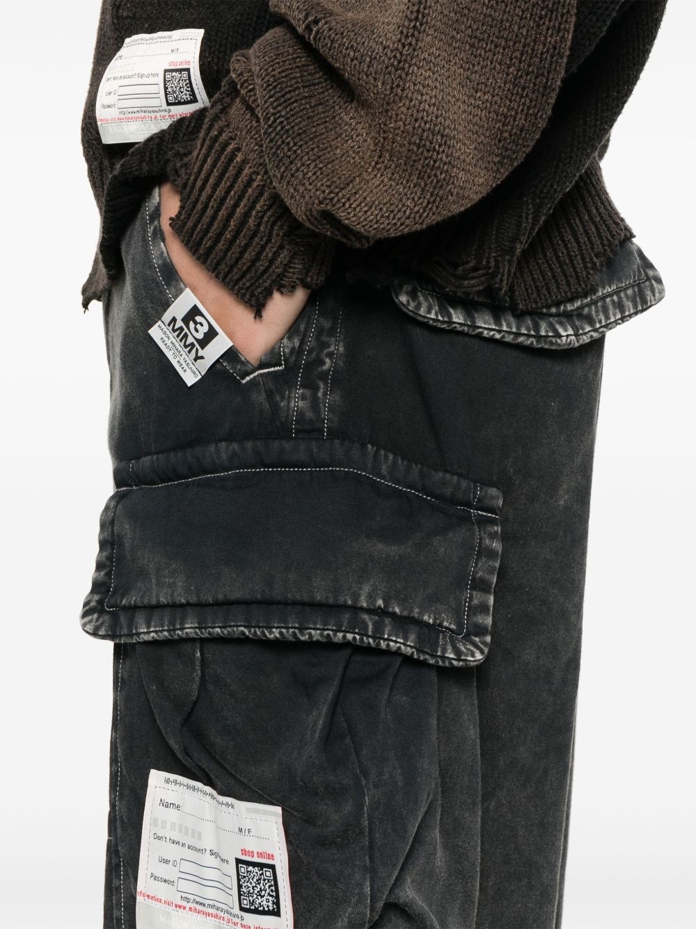 denim cargo shorts - 5