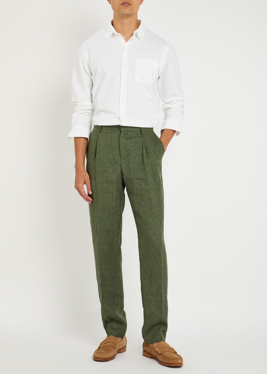 Sunspel Tapered-leg Linen Trousers - 4
