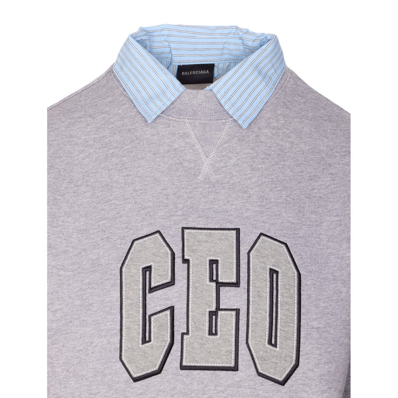 Balenciaga Women Ceo Team Logo Shirt Collar Sweater - 4