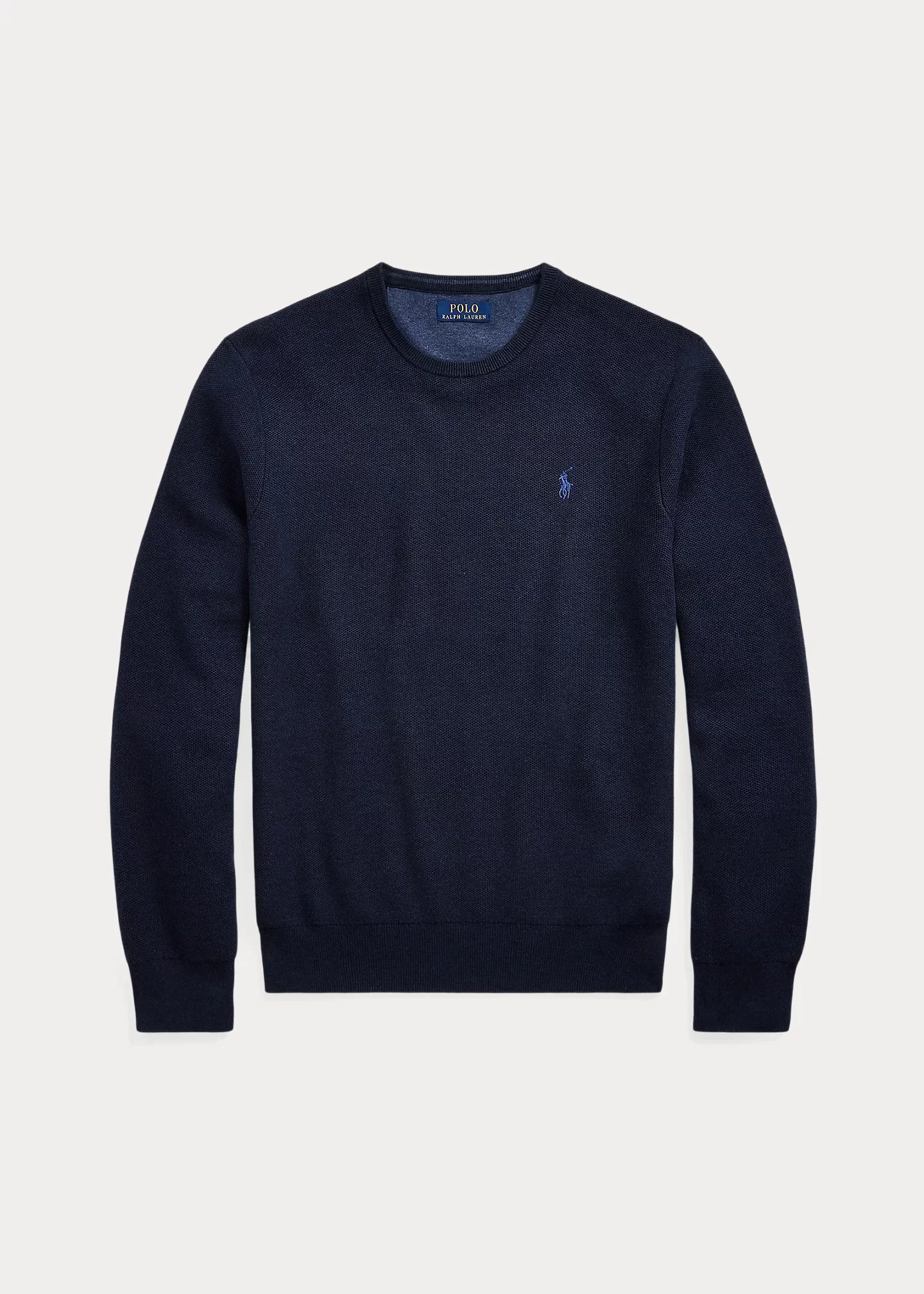 Mesh-Knit Cotton Crewneck Sweater - 1