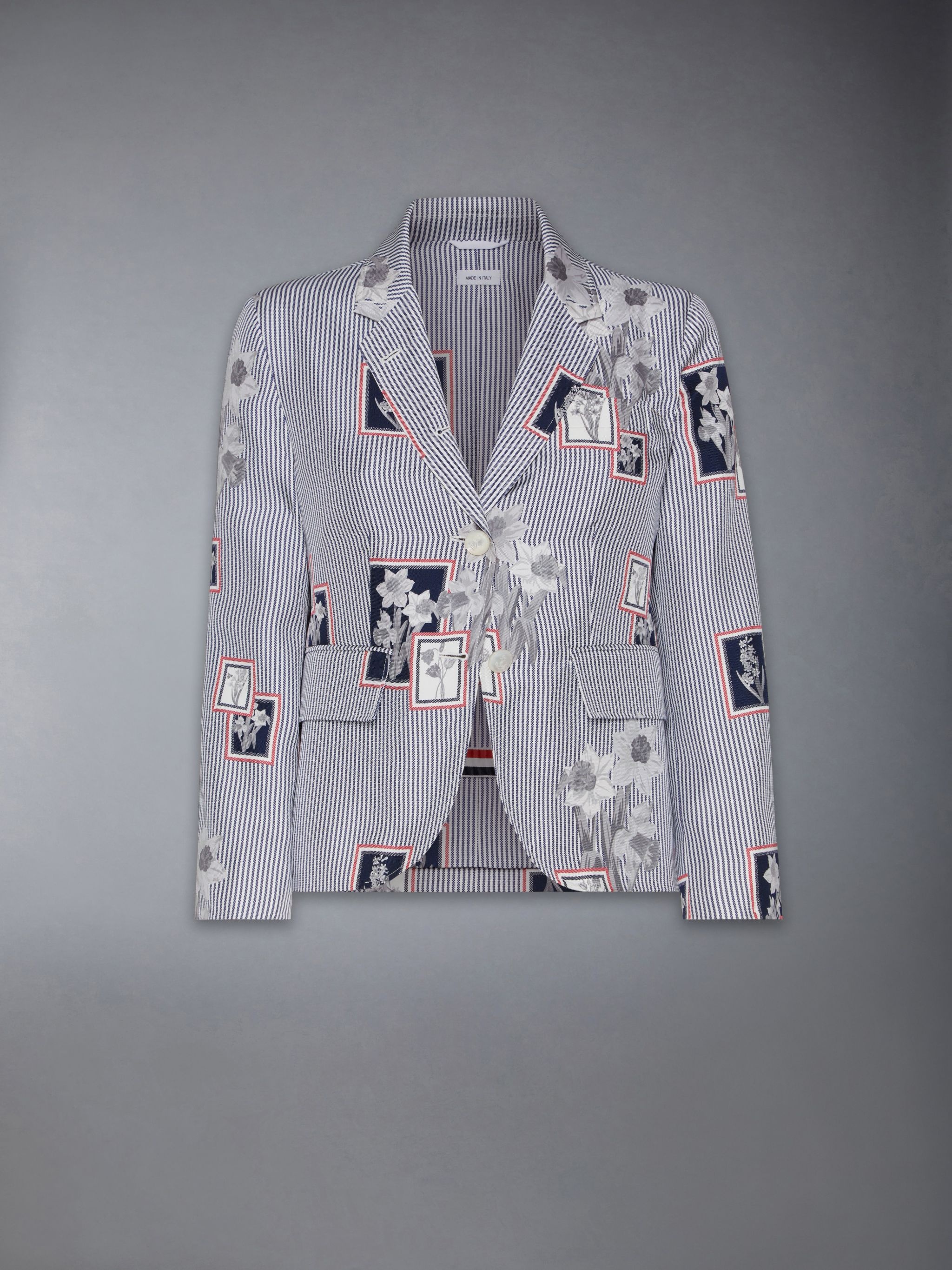 Silk Twill Framed Floral High Armhole Sportcoat - 7