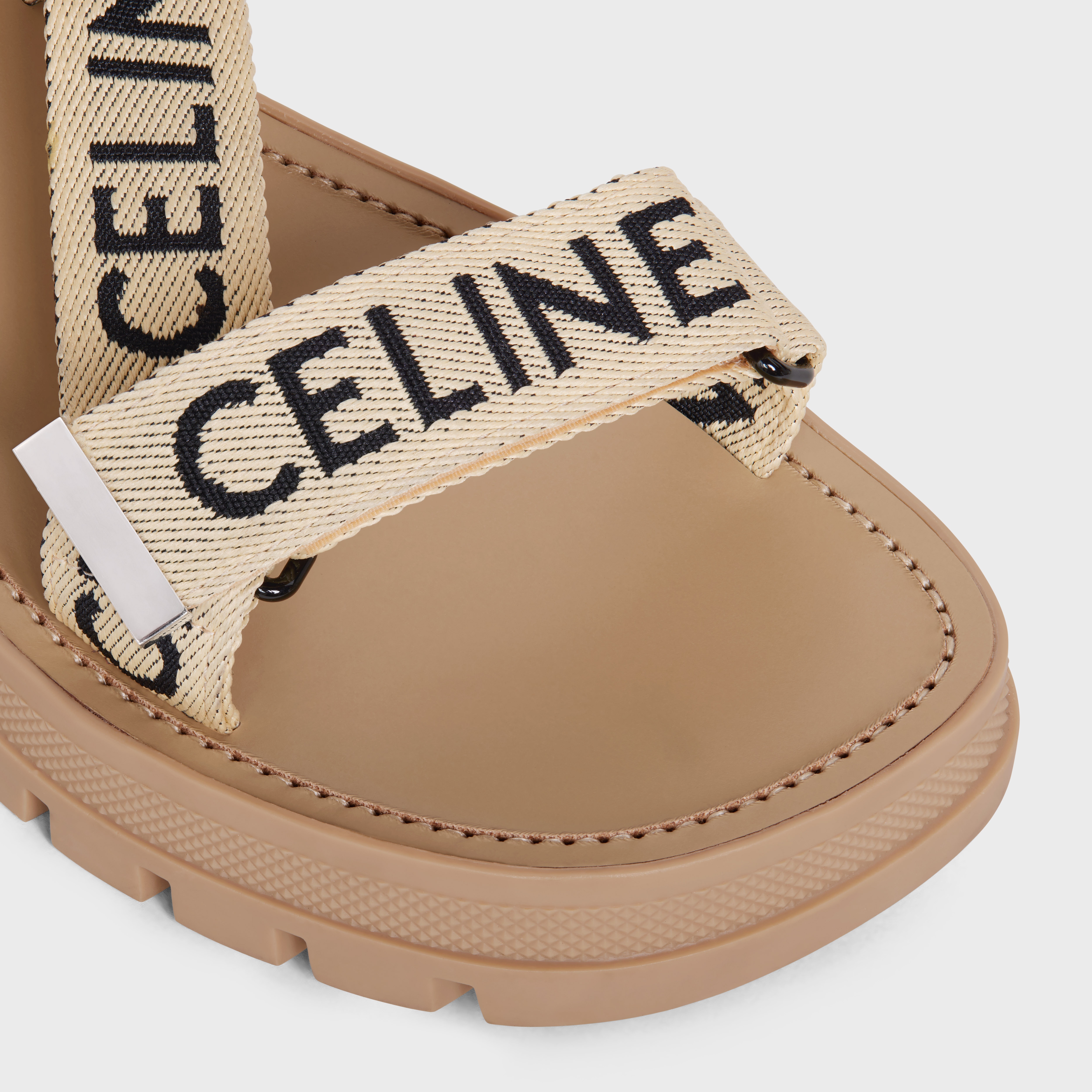 CELINE LEO STRAPPY SANDAL in WITH "CELINE" JACQUARD - 4