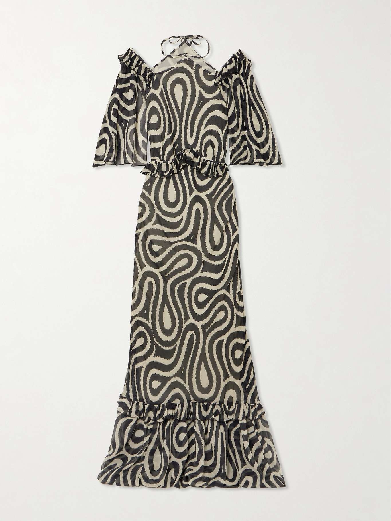 Comber ruffled printed silk-chiffon maxi dress - 1