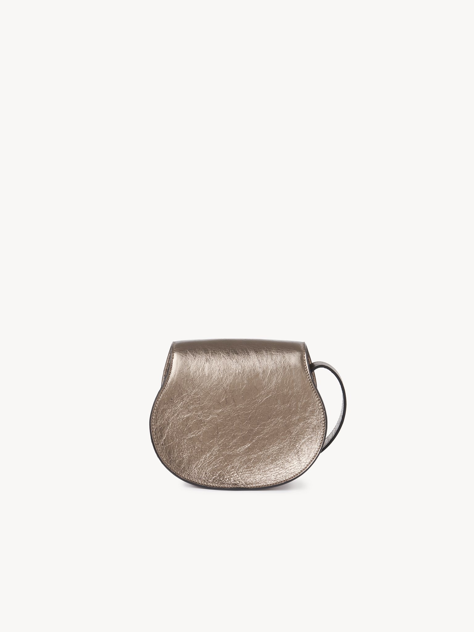 SMALL MARCIE SADDLE BAG IN METALLIZED LEATHER - 4