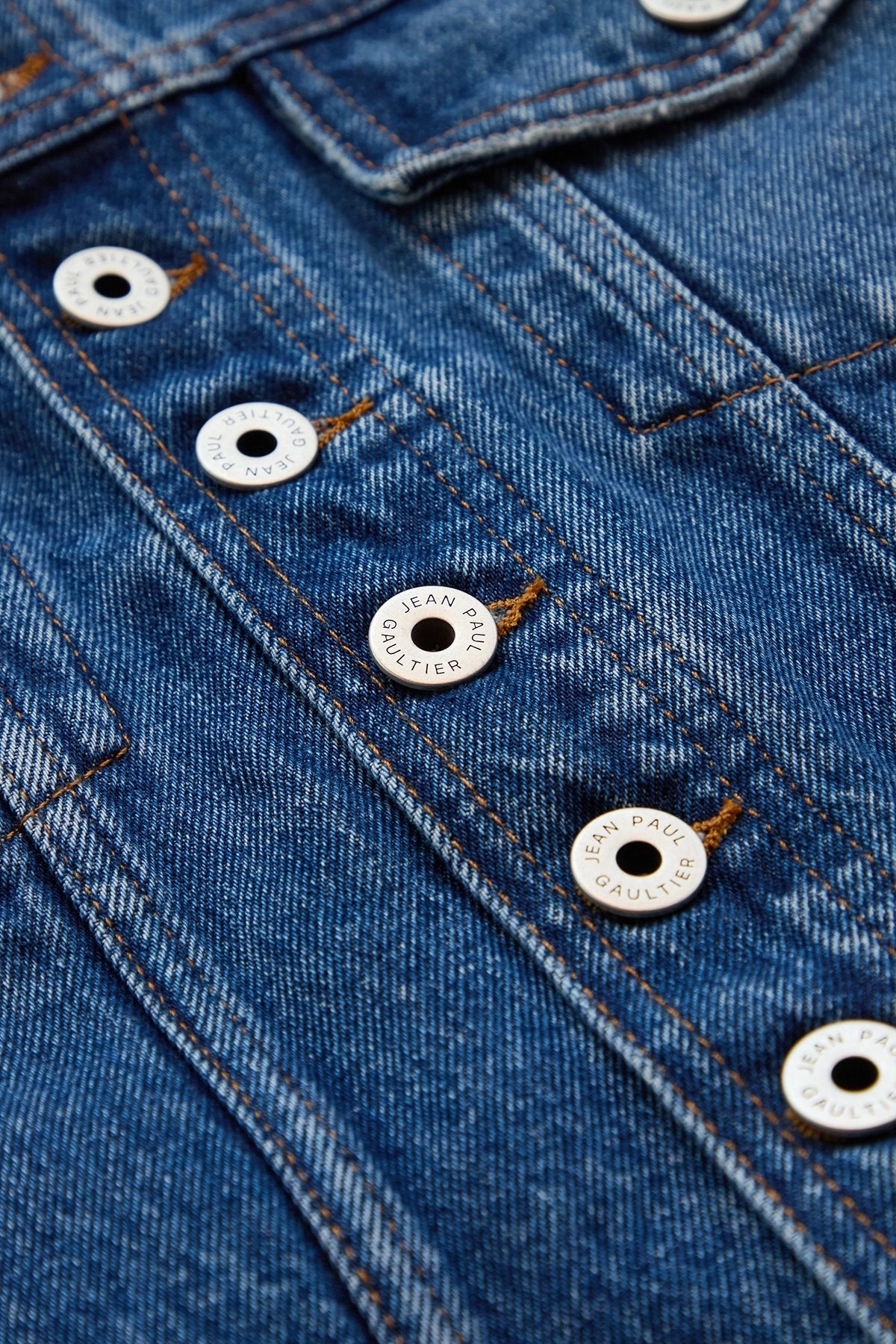Jean Paul Gaultier "The Buttoned" Denim Jacket Blue - 3