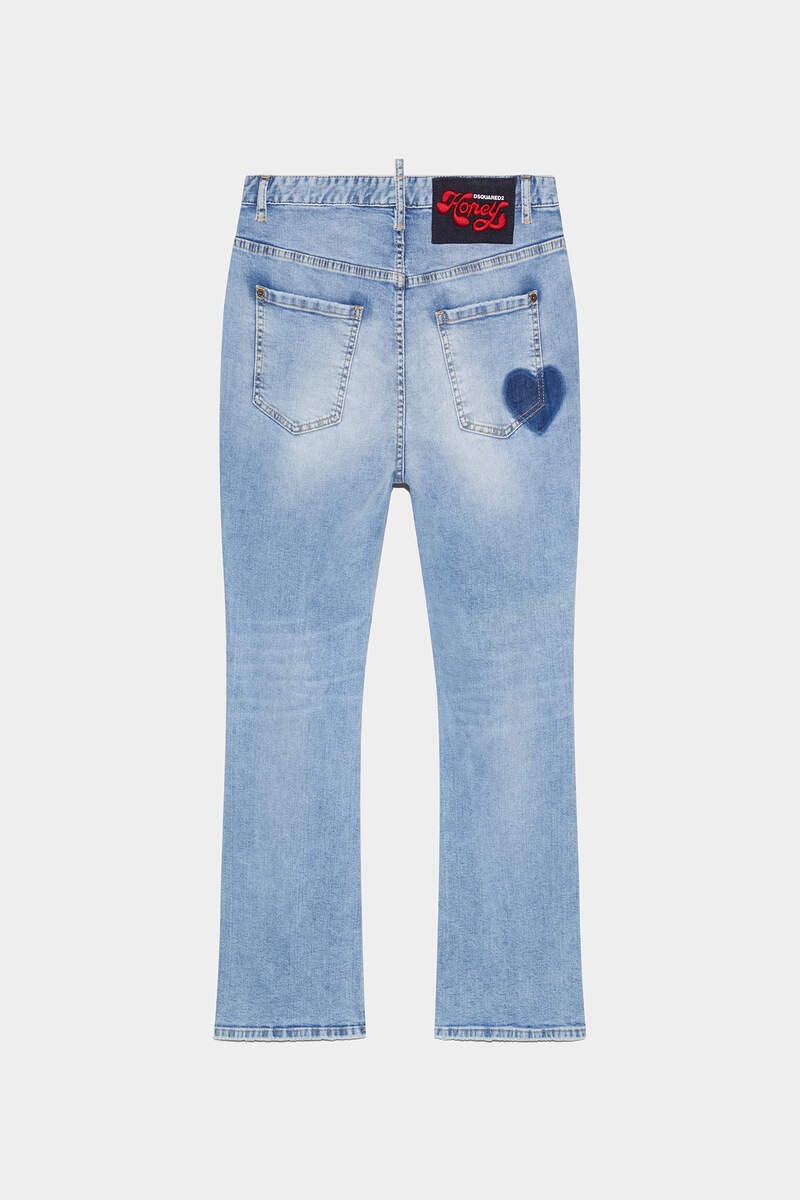 LIGHT WASH HIGH WAIST BELL BOTTOM JEANS - 2