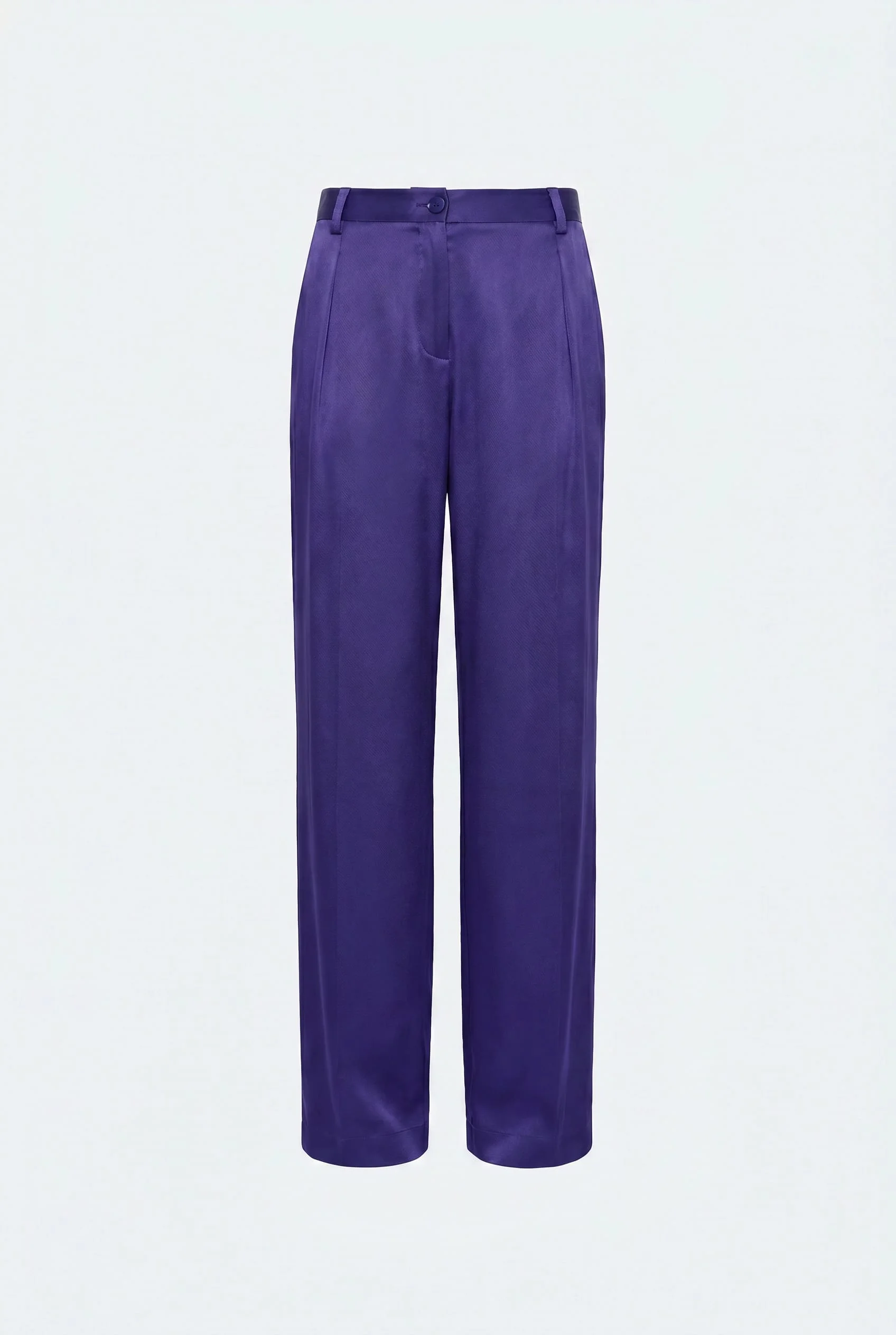 Satin Relaxed Pleated Pant - 1