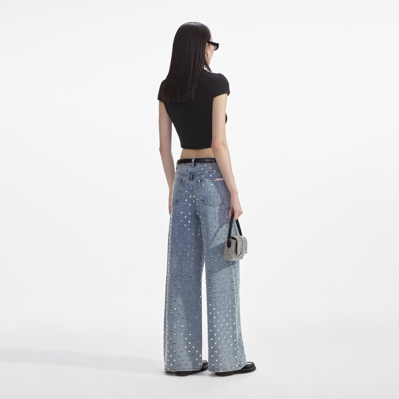 self-portrait Black Jewel Button Knit Top outlook