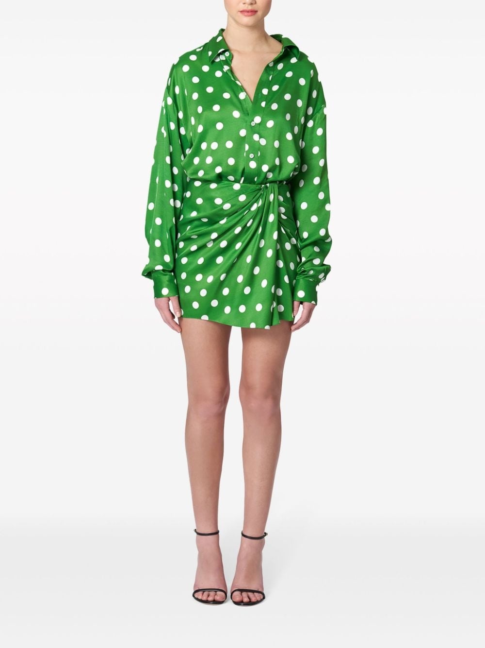 polka-dot print ruched skirt - 2