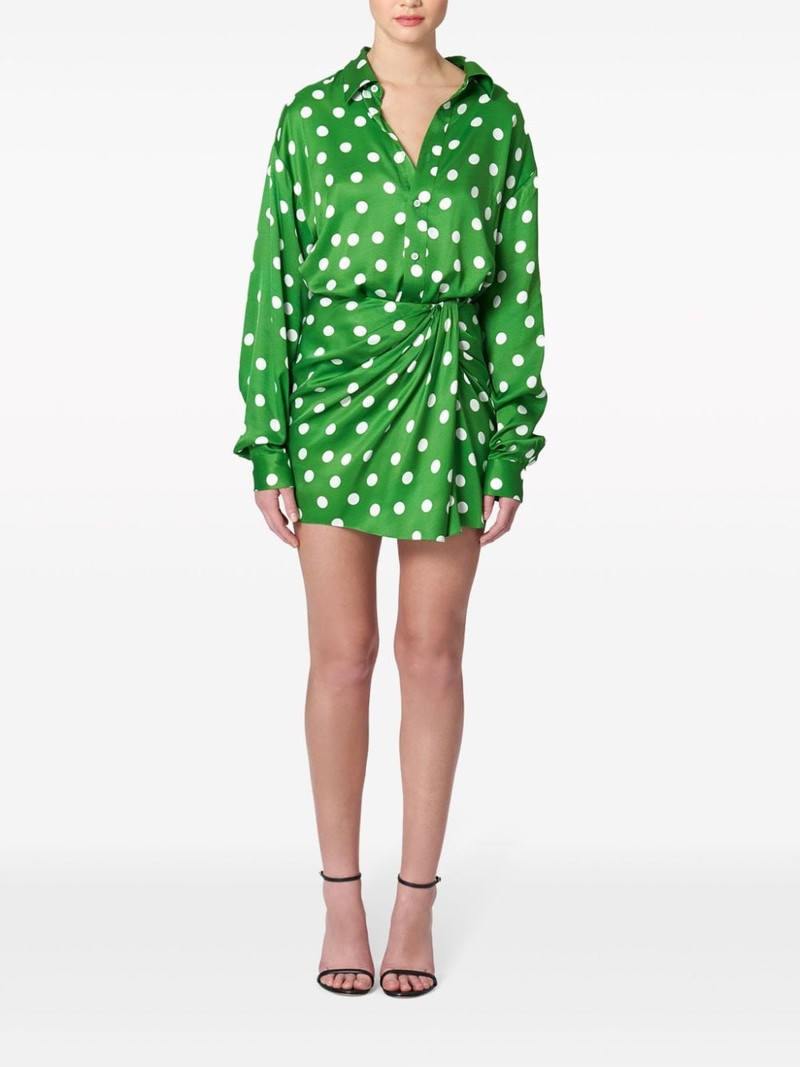 CAROLINA HERRERA polka-dot print ruched skirt outlook