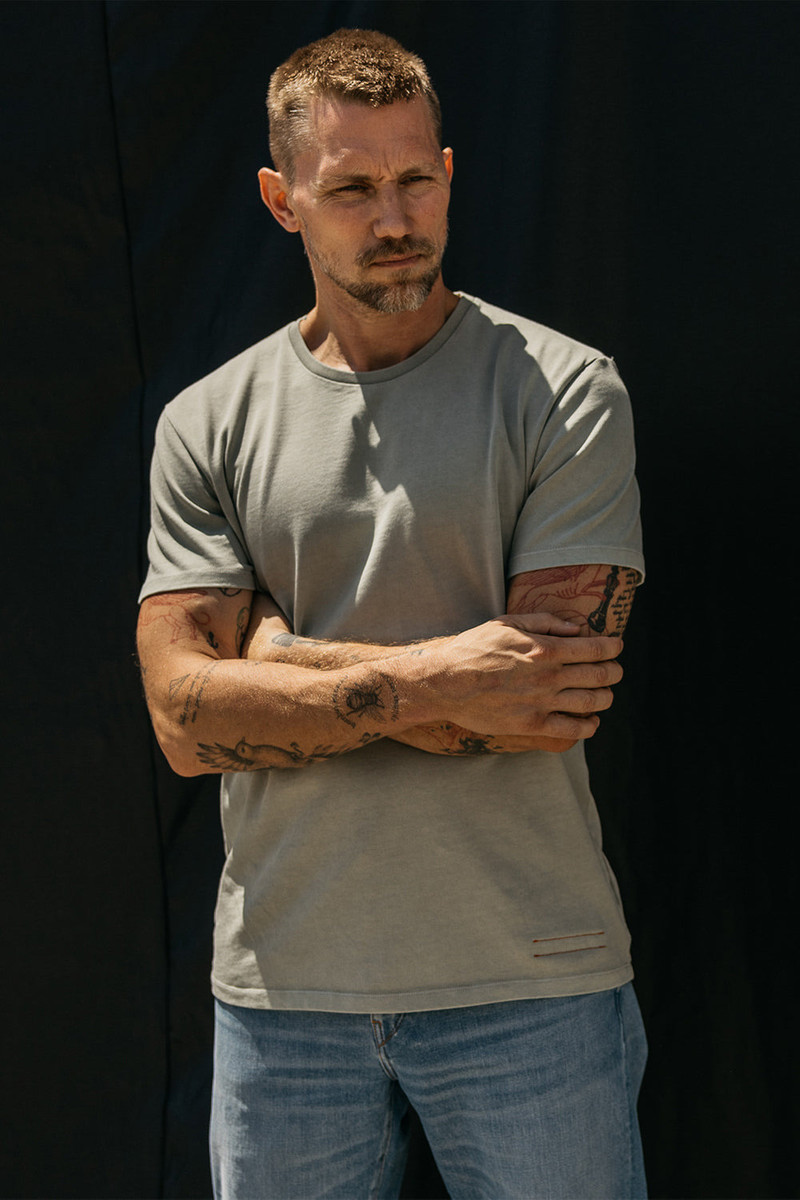 HIROSHI KATO The Stamp 9oz Organic Cotton - White Sage outlook