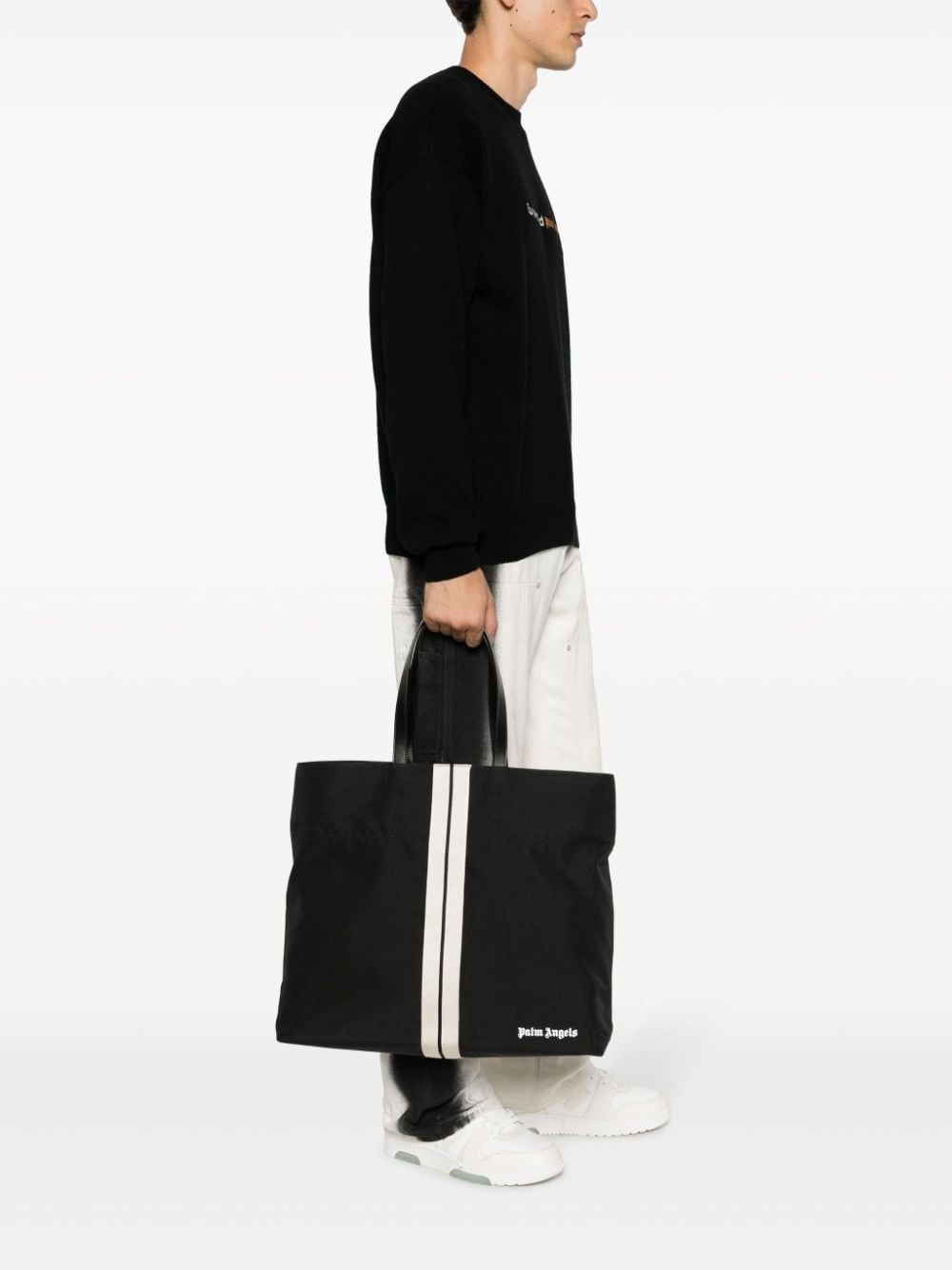 Track logo-print cotton tote bag - 2