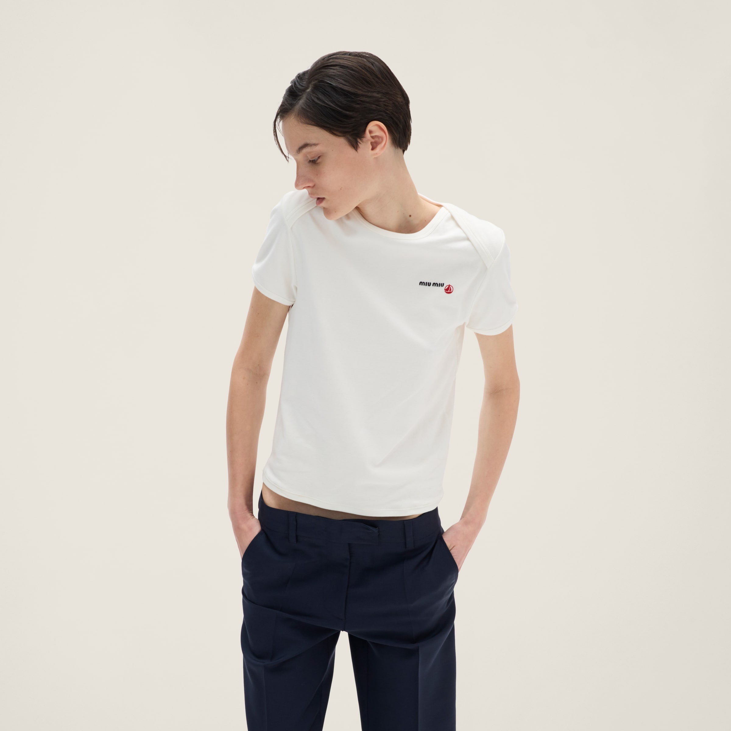 Petit Bateau X Miu Miu stretch jersey regular T-shirt - 4