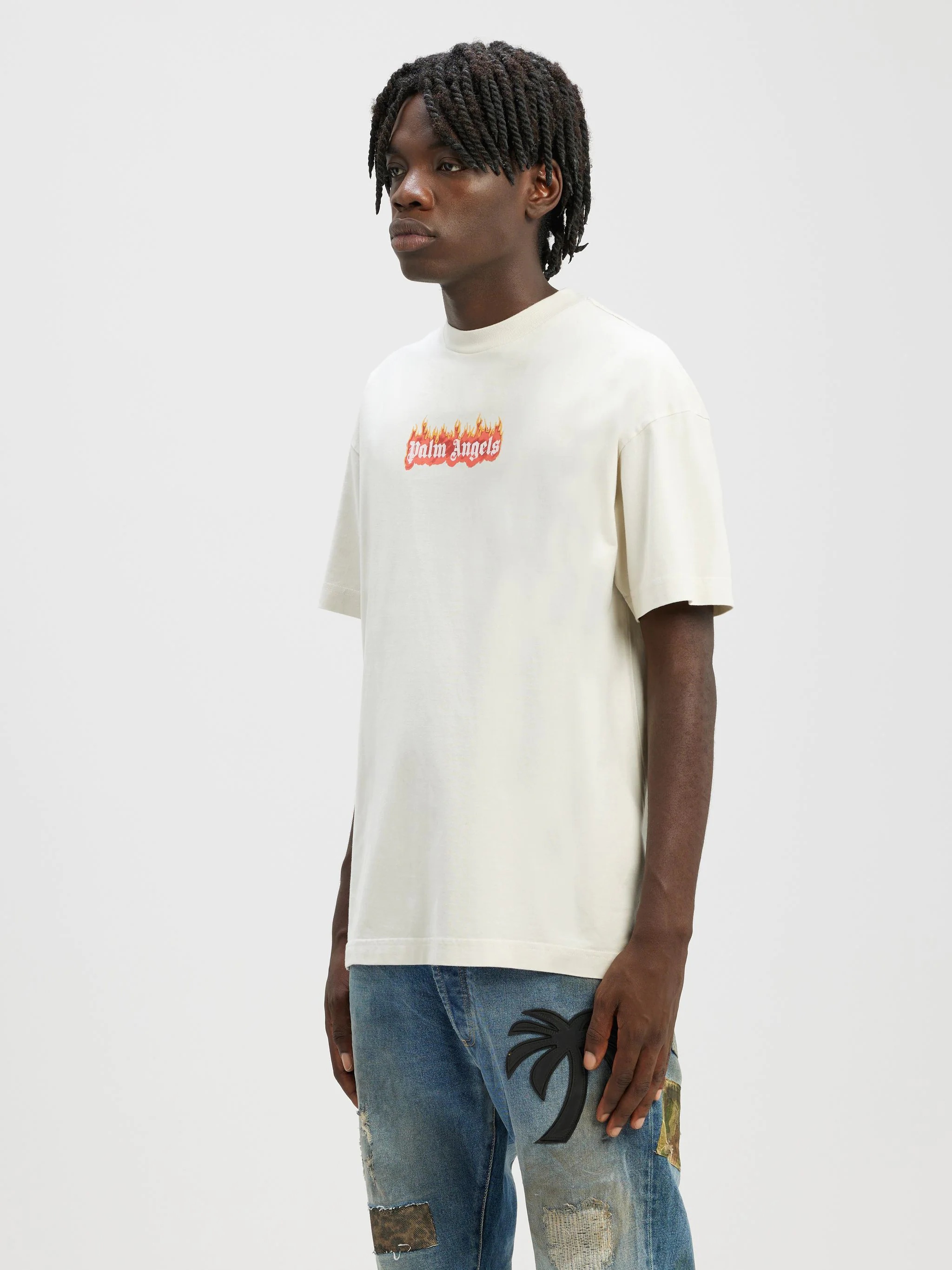 GARMENT DYE BURNING LOGO CLASSIC TEE - 4