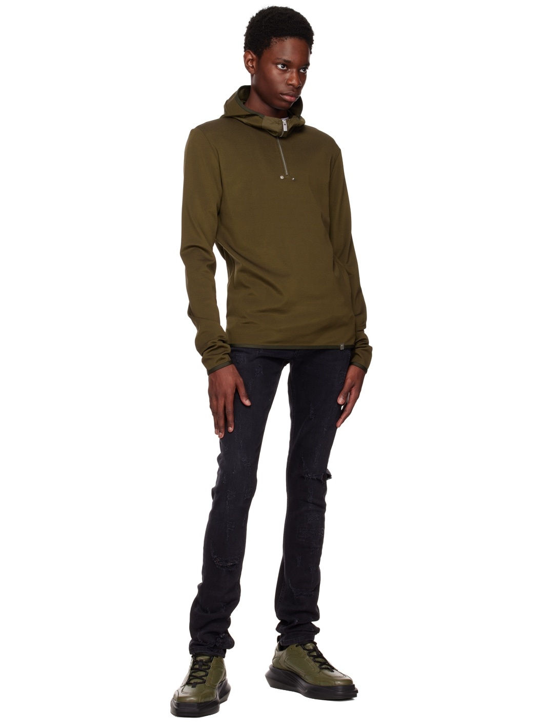 SSENSE Exclusive Khaki Mono Hiking Sneakers - 5