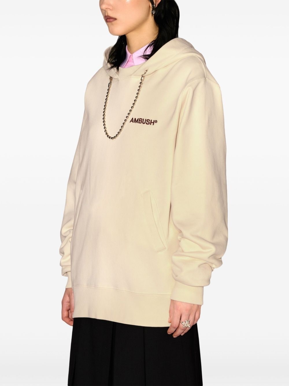 ball chain-detail hoodie - 5