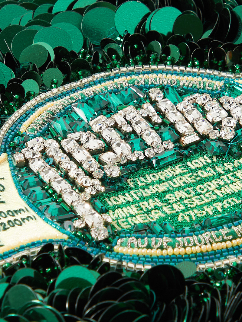 Perrier Embellished Embroidered Recycled-satin Tote 4