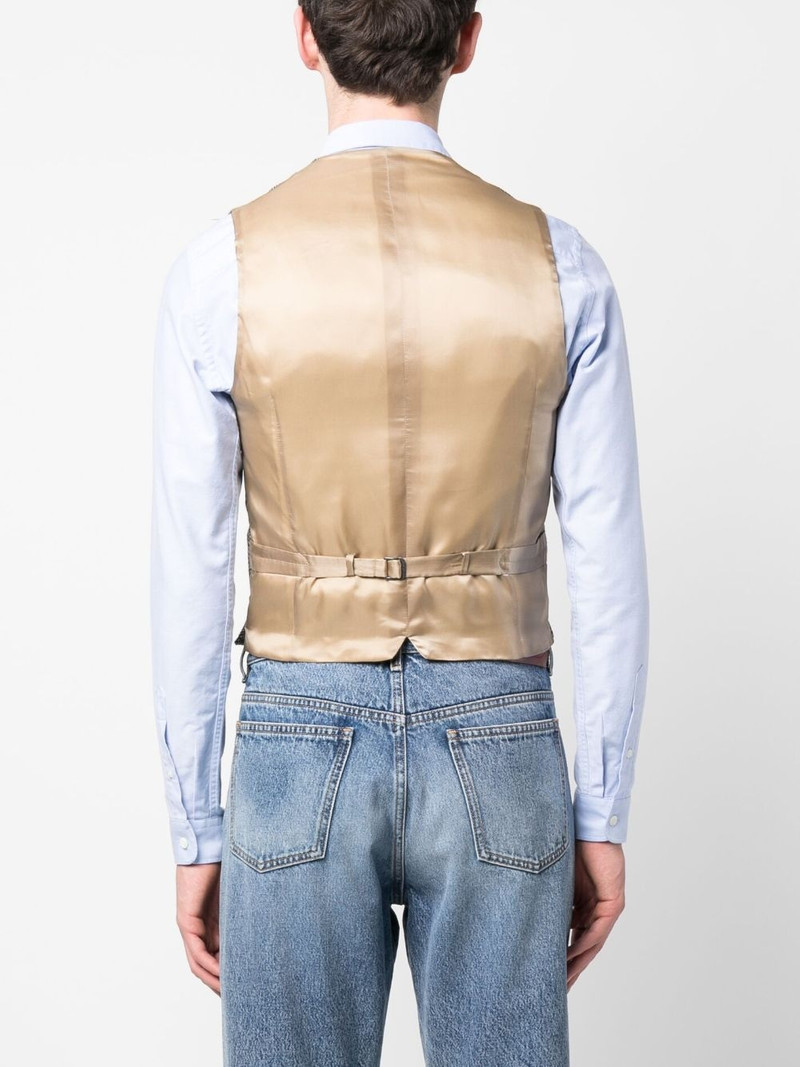 herringbone V-neck waistcoat 4