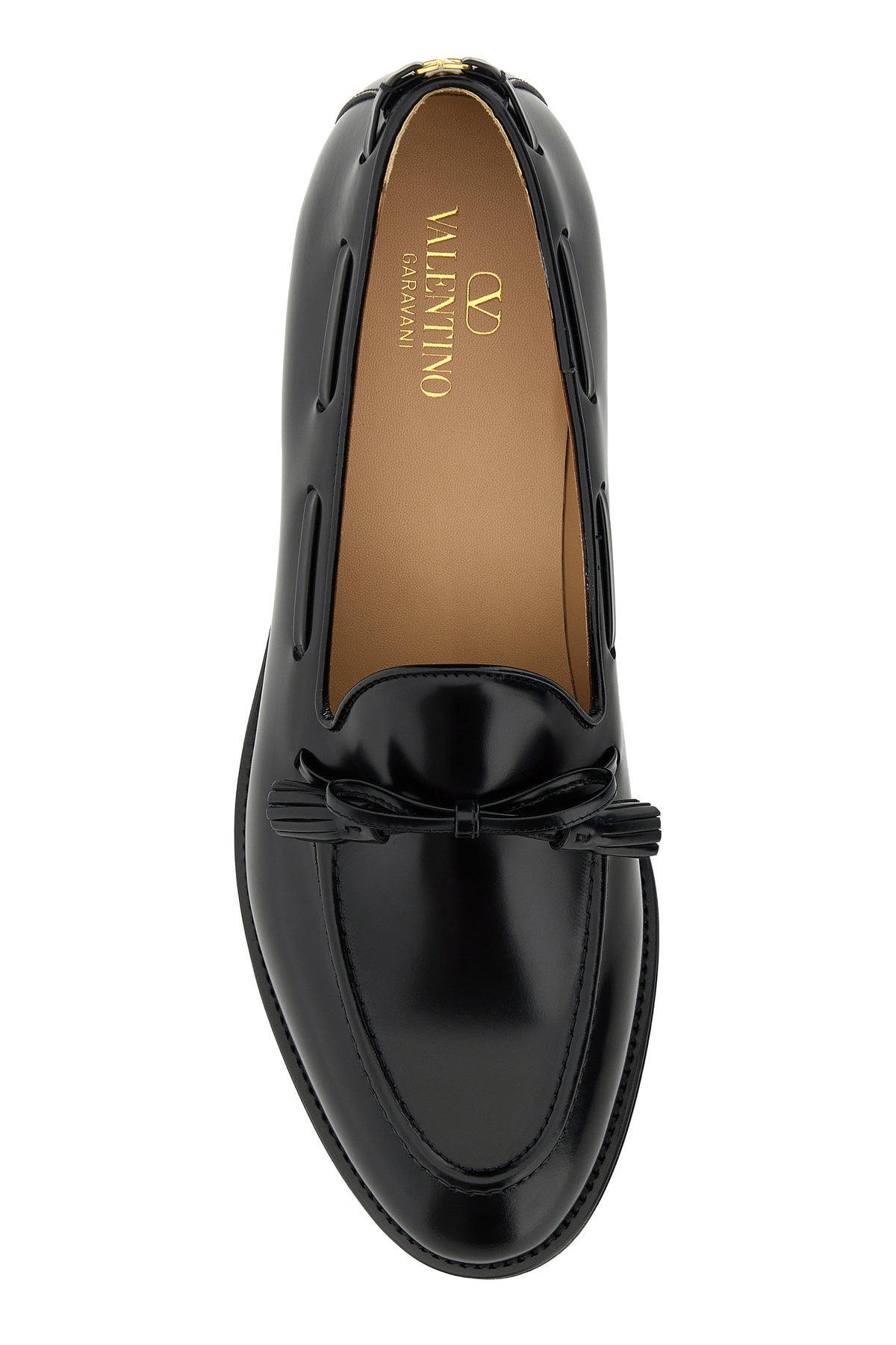 Black leather Bowshire loafers - 4