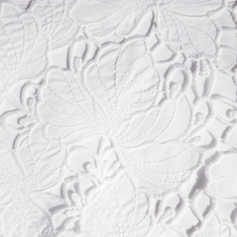 White Cotton Lace Shorts 6