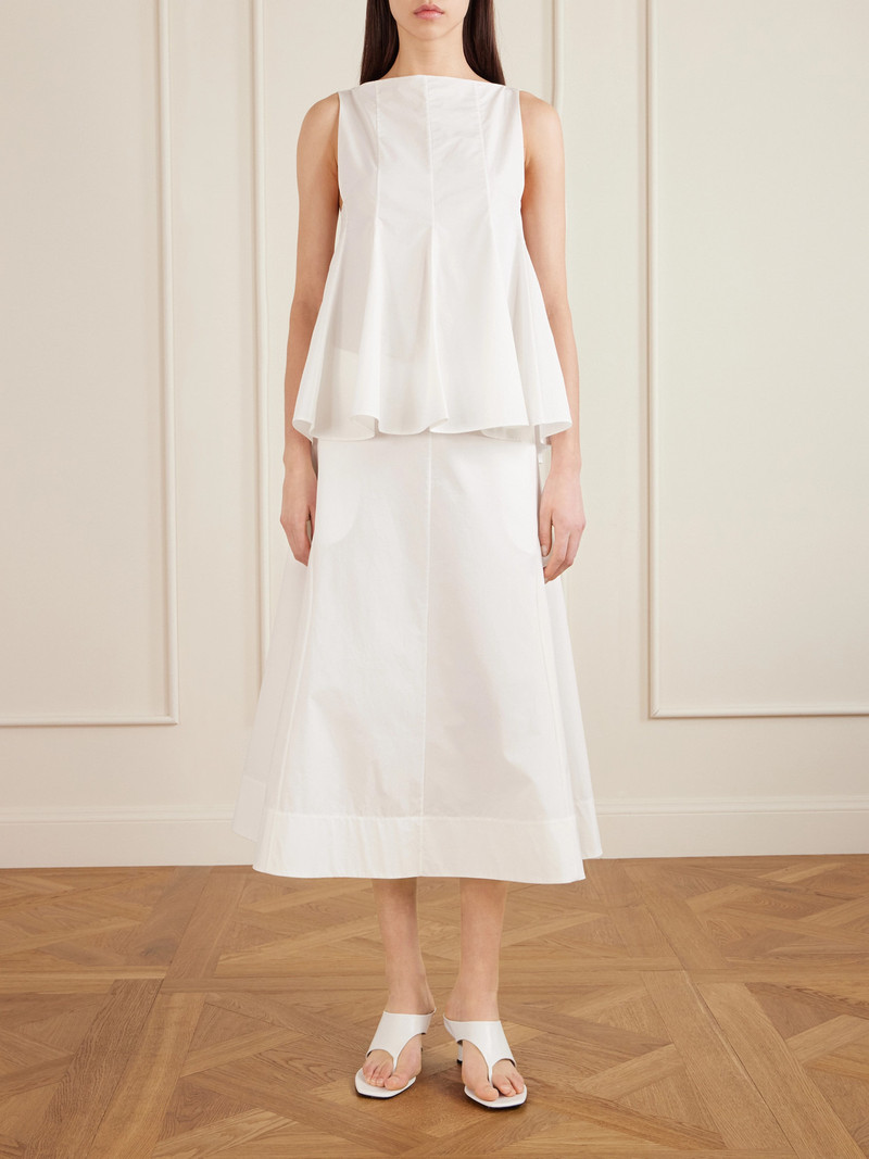 KHAITE Marita Paneled Cotton-poplin Blouse outlook