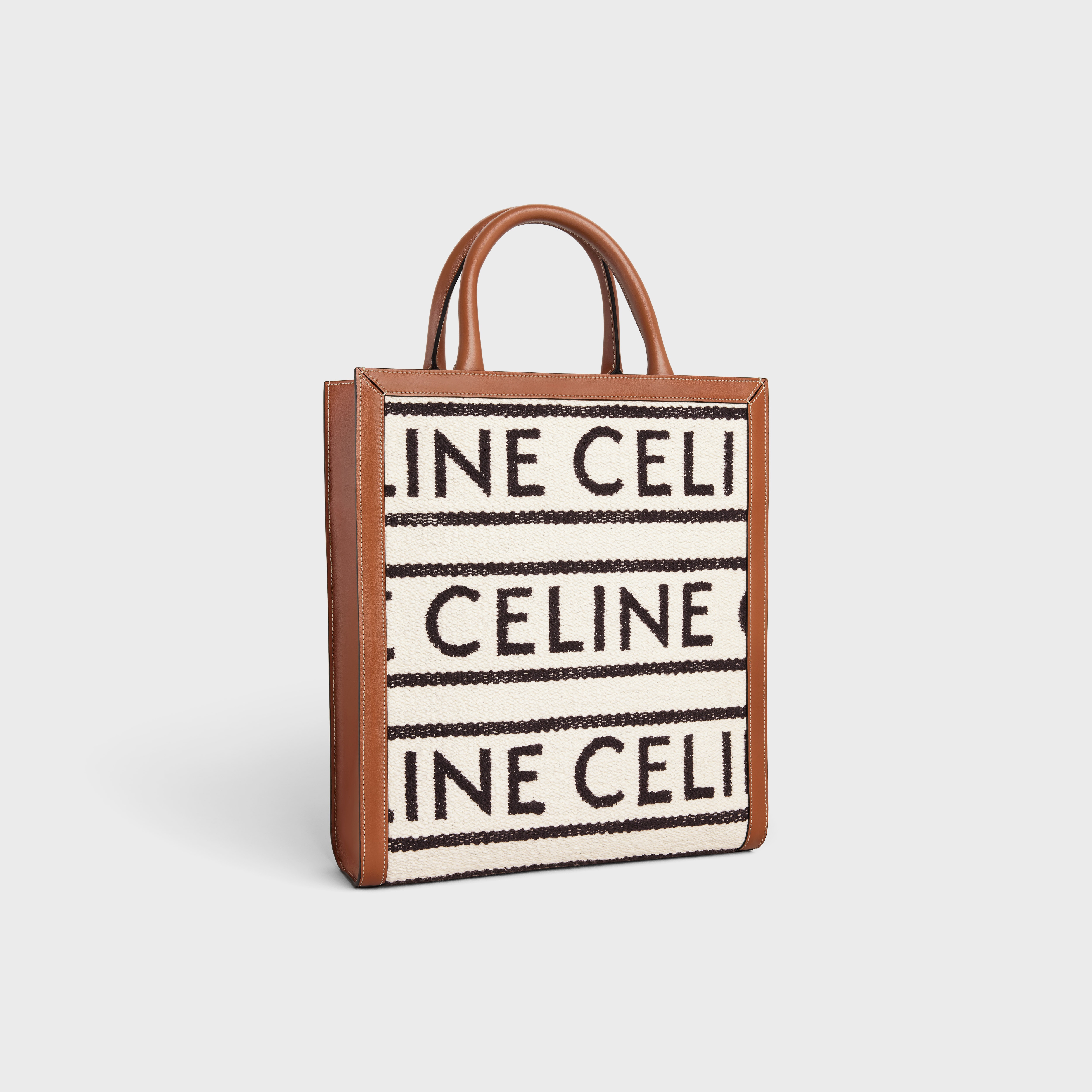 Small Vertical Cabas Celine in Textile with Celine All-Over and Calfskin - 2