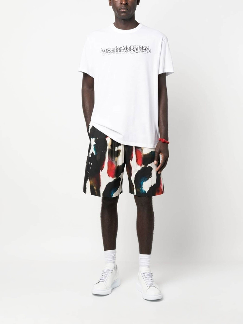 Alexander McQueen logo-print straight-leg shorts outlook