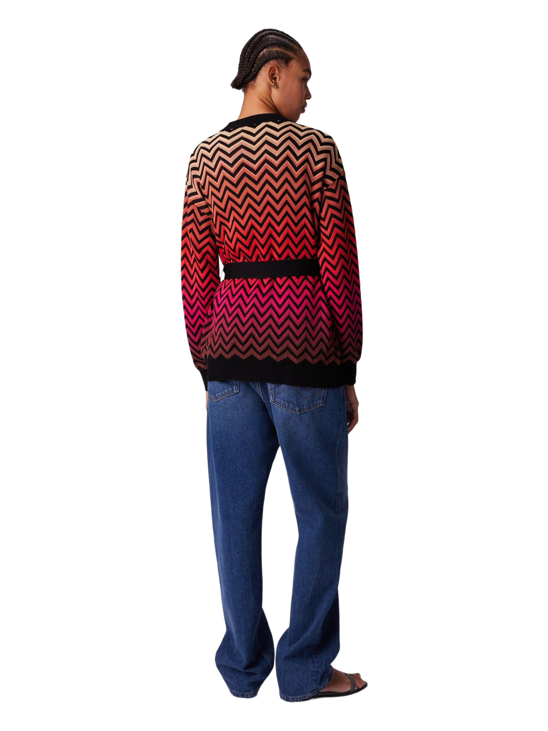 Missoni Dégradé Chevron Motif Cardigan With Belt in Multicoloured at Nordstrom - 3