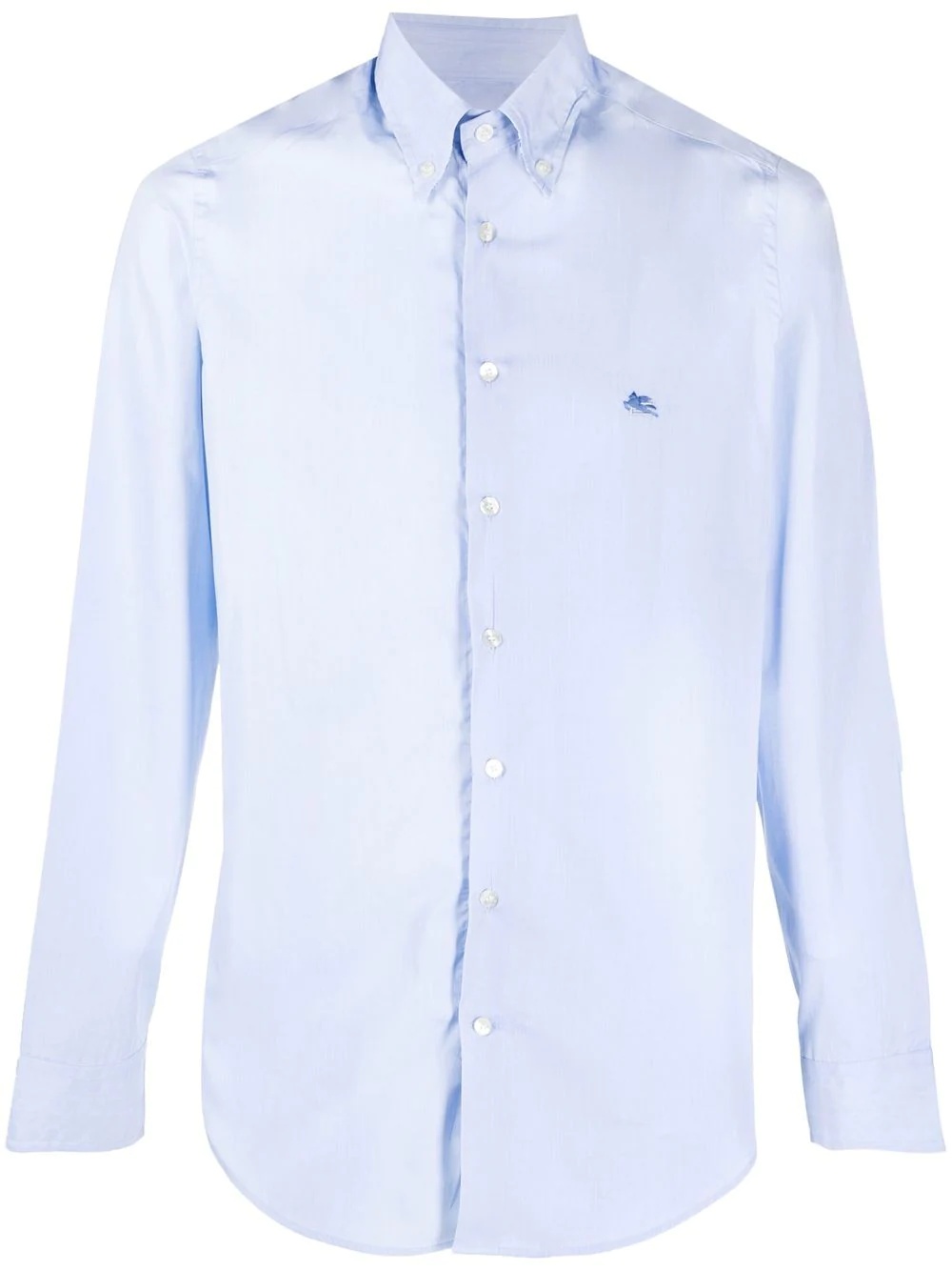 logo-embroidered cotton shirt - 1