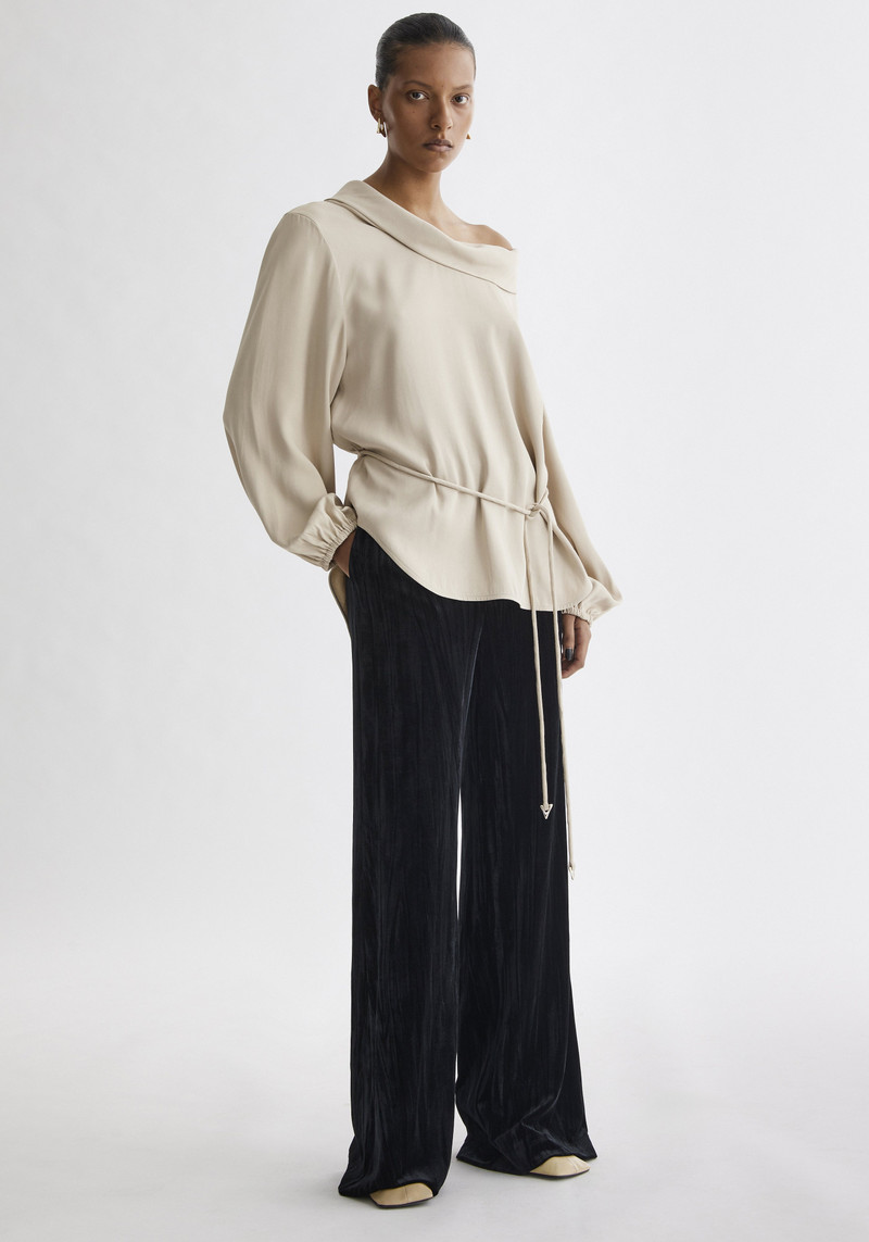 SORAYA Tie detail satin top 3
