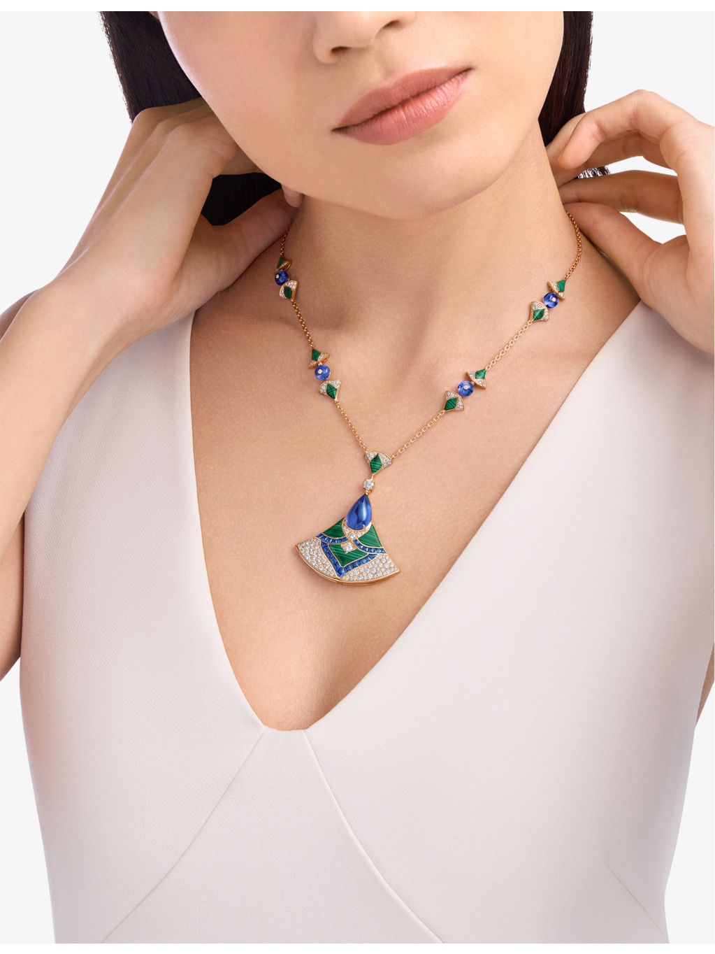 Divas' Dream 18ct rose-gold, 0.23ct and 2.29ct diamonds, 2.30ct sapphires, tanzanite and malachite n - 4