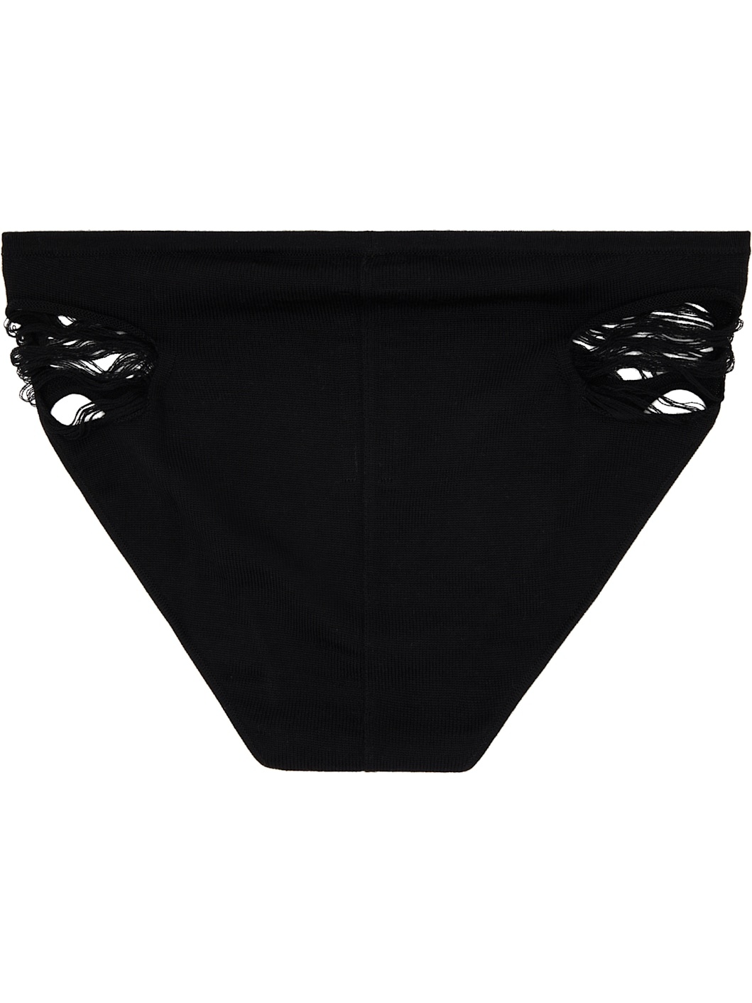 Black Shredded Merino Knit Brief - 2